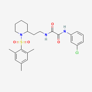 molecular formula C24H30ClN3O4S B2986377 N1-(3-chlorophenyl)-N2-(2-(1-(mesitylsulfonyl)piperidin-2-yl)ethyl)oxalamide CAS No. 898450-78-7