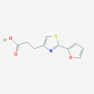 molecular formula C10H9NO3S B2986387 3-[2-(呋喃-2-基)-1,3-噻唑-4-基]丙酸 CAS No. 1181606-87-0