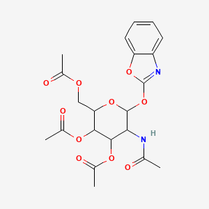 molecular formula C21H24N2O10 B2986399 [5-Acetamido-3,4-diacetyloxy-6-(1,3-benzoxazol-2-yloxy)oxan-2-yl]methyl acetate CAS No. 1094864-19-3