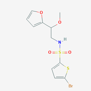 molecular formula C11H12BrNO4S2 B2986402 5-bromo-N-(2-(furan-2-yl)-2-methoxyethyl)thiophene-2-sulfonamide CAS No. 1795455-98-9