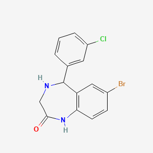 molecular formula C15H12BrClN2O B2986406 7-bromo-5-(3-chlorophenyl)-4,5-dihydro-1H-benzo[e][1,4]diazepin-2(3H)-one CAS No. 2034369-06-5