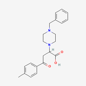 molecular formula C22H26N2O3 B2986413 2-(4-Benzylpiperazino)-4-(4-methylphenyl)-4-oxobutanoic acid CAS No. 329079-61-0
