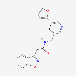 B2986423 2-(benzo[d]isoxazol-3-yl)-N-((5-(furan-2-yl)pyridin-3-yl)methyl)acetamide CAS No. 2034612-53-6