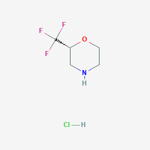 molecular formula C5H9ClF3NO B2986432 (2R)-2-(trifluoromethyl)morpholine hydrochloride CAS No. 1394909-70-6