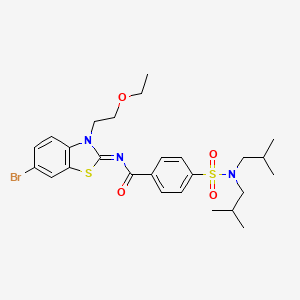 molecular formula C26H34BrN3O4S2 B2986435 (Z)-N-(6-溴-3-(2-乙氧基乙基)苯并[d]噻唑-2(3H)-亚甲基)-4-(N,N-二异丁基磺酰基)苯甲酰胺 CAS No. 865162-76-1