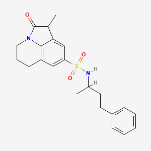 molecular formula C22H26N2O3S B2986436 1-methyl-2-oxo-N-(4-phenylbutan-2-yl)-2,4,5,6-tetrahydro-1H-pyrrolo[3,2,1-ij]quinoline-8-sulfonamide CAS No. 898455-03-3