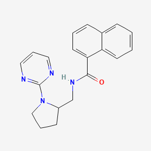 molecular formula C20H20N4O B2986443 N-{[1-(pyrimidin-2-yl)pyrrolidin-2-yl]methyl}naphthalene-1-carboxamide CAS No. 2097864-08-7