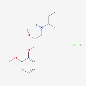 molecular formula C14H24ClNO3 B2986444 1-(Sec-butylamino)-3-(2-methoxyphenoxy)propan-2-ol hydrochloride CAS No. 1185667-17-7