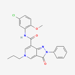 molecular formula C23H21ClN4O3 B2986447 N-(5-氯-2-甲氧基苯基)-3-氧代-2-苯基-5-丙基-3,5-二氢-2H-吡唑并[4,3-c]吡啶-7-甲酰胺 CAS No. 921834-08-4