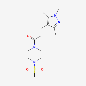1-(4-(methylsulfonyl)piperazin-1-yl)-3-(1,3,5-trimethyl-1H-pyrazol-4-yl)propan-1-one