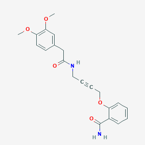 2-((4-(2-(3,4-Dimethoxyphenyl)acetamido)but-2-yn-1-yl)oxy)benzamide