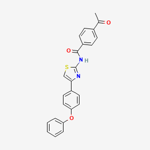 4-acetyl-N-[4-(4-phenoxyphenyl)-1,3-thiazol-2-yl]benzamide