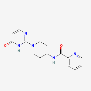 molecular formula C16H19N5O2 B2986469 N-(1-(4-甲基-6-氧代-1,6-二氢嘧啶-2-基)哌啶-4-基)吡啶甲酰胺 CAS No. 1903601-41-1