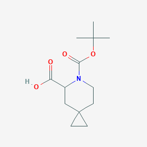 molecular formula C13H21NO4 B2986480 6-[(叔丁氧基)羰基]-6-氮杂螺[2.5]辛烷-5-羧酸 CAS No. 1417743-24-8