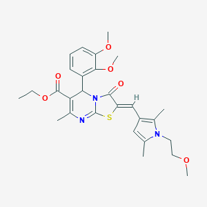 molecular formula C28H33N3O6S B298649 ethyl 5-(2,3-dimethoxyphenyl)-2-{[1-(2-methoxyethyl)-2,5-dimethyl-1H-pyrrol-3-yl]methylene}-7-methyl-3-oxo-2,3-dihydro-5H-[1,3]thiazolo[3,2-a]pyrimidine-6-carboxylate 