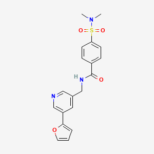 4-(N,N-dimethylsulfamoyl)-N-((5-(furan-2-yl)pyridin-3-yl)methyl)benzamide
