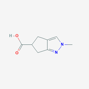 molecular formula C8H10N2O2 B2986515 2-Methyl-2,4,5,6-tetrahydrocyclopenta[c]pyrazole-5-carboxylic acid CAS No. 1780282-55-4