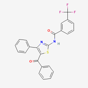 molecular formula C24H15F3N2O2S B2986521 N-(5-benzoyl-4-phenyl-1,3-thiazol-2-yl)-3-(trifluoromethyl)benzamide CAS No. 328104-44-5