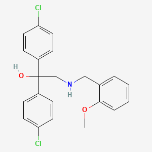 molecular formula C22H21Cl2NO2 B2986522 1,1-Bis(4-chlorophenyl)-2-[(2-methoxybenzyl)amino]-1-ethanol CAS No. 321432-88-6