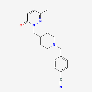 molecular formula C19H22N4O B2986530 4-({4-[(3-甲基-6-氧代-1,6-二氢哒嗪-1-基)甲基]哌啶-1-基}甲基)苯甲腈 CAS No. 2097922-17-1