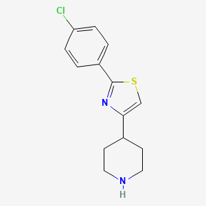 molecular formula C14H15ClN2S B2986533 2-(4-Chlorophenyl)-4-(piperidin-4-yl)thiazole CAS No. 2137561-27-2