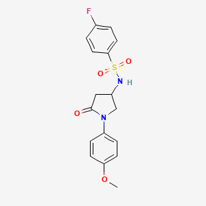 molecular formula C17H17FN2O4S B2986538 4-氟-N-(1-(4-甲氧基苯基)-5-氧代吡咯烷-3-基)苯磺酰胺 CAS No. 896310-79-5