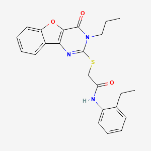 N-(2-ethylphenyl)-2-[(4-oxo-3-propyl-[1]benzofuro[3,2-d]pyrimidin-2-yl)sulfanyl]acetamide