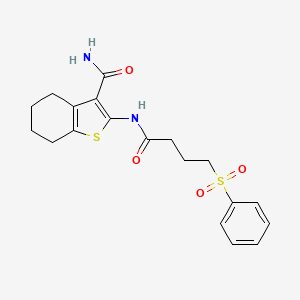 2-(4-(Phenylsulfonyl)butanamido)-4,5,6,7-tetrahydrobenzo[b]thiophene-3-carboxamide