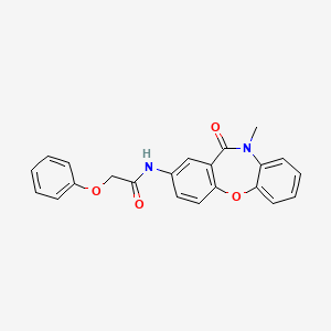 molecular formula C22H18N2O4 B2986546 N-(10-methyl-11-oxo-10,11-dihydrodibenzo[b,f][1,4]oxazepin-2-yl)-2-phenoxyacetamide CAS No. 922131-58-6
