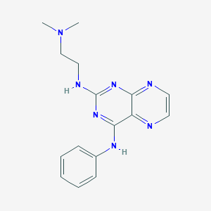 molecular formula C16H19N7 B2986561 N2-(2-(二甲氨基)乙基)-N4-苯基蝶啶-2,4-二胺 CAS No. 946291-08-3
