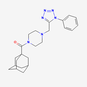 molecular formula C23H30N6O B2986566 (3r,5r,7r)-金刚烷-1-基(4-((1-苯基-1H-四唑-5-基)甲基)哌嗪-1-基)甲酮 CAS No. 1021226-21-0