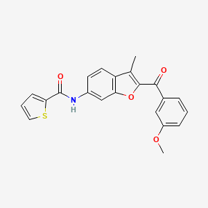 molecular formula C22H17NO4S B2986567 N-[2-(3-甲氧基苯甲酰基)-3-甲基-1-苯并呋喃-6-基]噻吩-2-甲酰胺 CAS No. 929504-93-8
