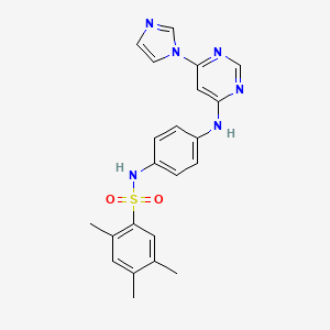 N-(4-((6-(1H-imidazol-1-yl)pyrimidin-4-yl)amino)phenyl)-2,4,5-trimethylbenzenesulfonamide