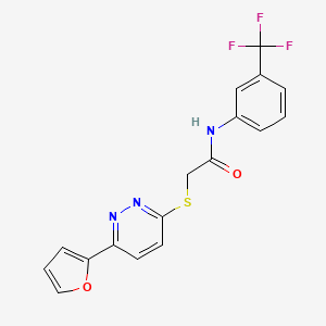 2-[6-(furan-2-yl)pyridazin-3-yl]sulfanyl-N-[3-(trifluoromethyl)phenyl]acetamide