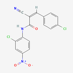 molecular formula C16H9Cl2N3O3 B2986581 (Z)-N-(2-chloro-4-nitrophenyl)-3-(4-chlorophenyl)-2-cyanoacrylamide CAS No. 332918-34-0