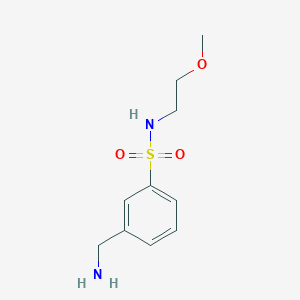molecular formula C10H16N2O3S B2986582 3-(aminomethyl)-N-(2-methoxyethyl)benzene-1-sulfonamide CAS No. 953743-87-8