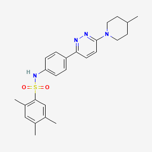 2,4,5-trimethyl-N-(4-(6-(4-methylpiperidin-1-yl)pyridazin-3-yl)phenyl)benzenesulfonamide