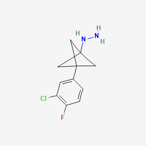 [3-(3-Chloro-4-fluorophenyl)-1-bicyclo[1.1.1]pentanyl]hydrazine