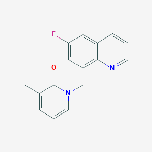 molecular formula C16H13FN2O B2986599 1-[(6-Fluoroquinolin-8-yl)methyl]-3-methyl-1,2-dihydropyridin-2-one CAS No. 1333700-72-3
