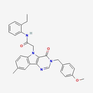 N-(2-ethylphenyl)-2-(3-(4-methoxybenzyl)-8-methyl-4-oxo-3H-pyrimido[5,4-b]indol-5(4H)-yl)acetamide