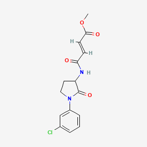 molecular formula C15H15ClN2O4 B2986602 Methyl (E)-4-[[1-(3-chlorophenyl)-2-oxopyrrolidin-3-yl]amino]-4-oxobut-2-enoate CAS No. 2411326-87-7