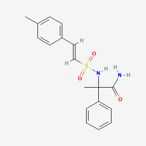 molecular formula C18H20N2O3S B2986616 2-[[(E)-2-(4-methylphenyl)ethenyl]sulfonylamino]-2-phenylpropanamide CAS No. 1252557-61-1