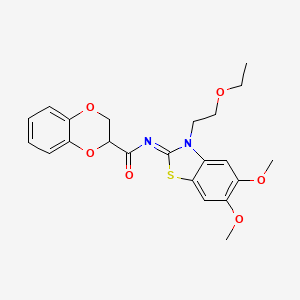 (Z)-N-(3-(2-ethoxyethyl)-5,6-dimethoxybenzo[d]thiazol-2(3H)-ylidene)-2,3-dihydrobenzo[b][1,4]dioxine-2-carboxamide