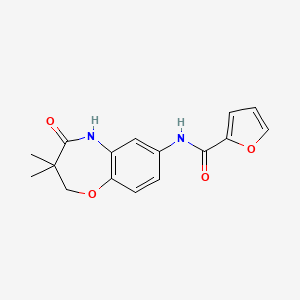 molecular formula C16H16N2O4 B2986631 N-(3,3-dimethyl-4-oxo-2,3,4,5-tetrahydrobenzo[b][1,4]oxazepin-7-yl)furan-2-carboxamide CAS No. 921842-61-7