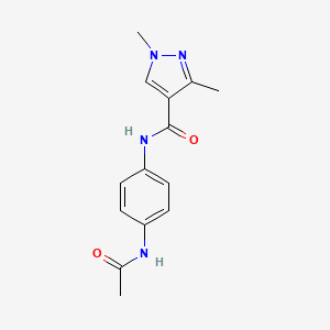 N-(4-acetamidophenyl)-1,3-dimethyl-1H-pyrazole-4-carboxamide