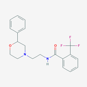 molecular formula C20H21F3N2O2 B2986640 N-(2-(2-苯基吗啉)乙基)-2-(三氟甲基)苯甲酰胺 CAS No. 953935-70-1