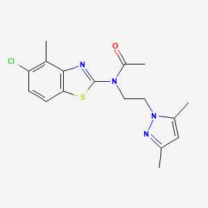 N-(5-chloro-4-methylbenzo[d]thiazol-2-yl)-N-(2-(3,5-dimethyl-1H-pyrazol-1-yl)ethyl)acetamide