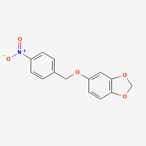 molecular formula C14H11NO5 B2986657 5-[(4-硝基苯甲基)氧基]-1,3-苯二氧杂环 CAS No. 109161-83-3