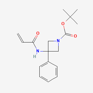 molecular formula C17H22N2O3 B2986661 Tert-butyl 3-phenyl-3-(prop-2-enoylamino)azetidine-1-carboxylate CAS No. 2411301-62-5