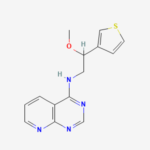 molecular formula C14H14N4OS B2986667 N-(2-Methoxy-2-thiophen-3-ylethyl)pyrido[2,3-d]pyrimidin-4-amine CAS No. 2380033-44-1
